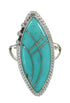 Sterling Silver And Turquoise Inlay Southwest Ring Size 6-3/4 WX79715