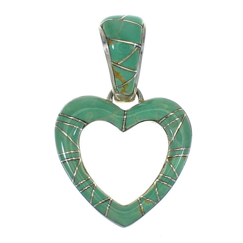 Turquoise Heart Authentic Sterling Silver Pendant RX66879