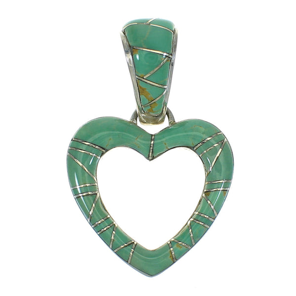 Turquoise Heart Authentic Sterling Silver Pendant RX66879
