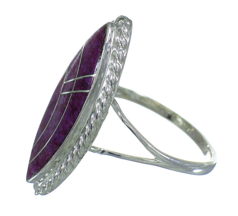 Sterling Silver And Magenta Turquoise Southwestern Ring Size 5-1/4 YX66842