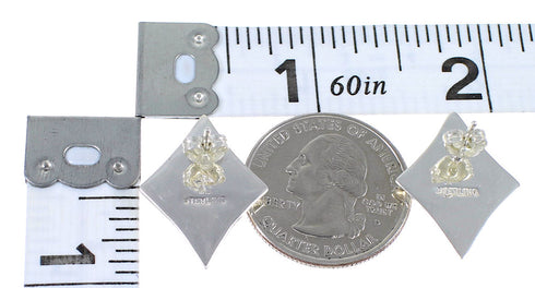 Southwestern Magenta Turquoise Sterling Silver Post Earrings RX67209