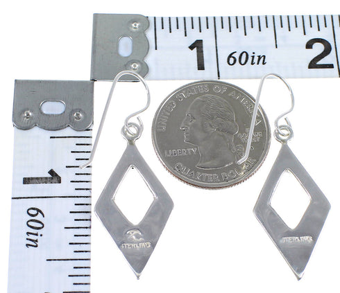 Magenta Turquoise And Opal Silver Southwest Hook Dangle Earrings WX70874