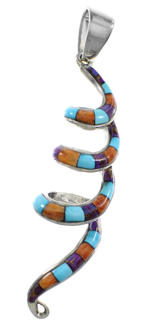 Genuine Sterling Silver Multicolor Southwest Pendant YX94731
