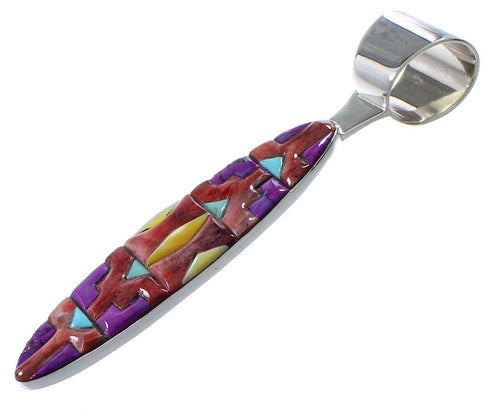 Authentic Sterling Silver Multicolor Southwest Pendant YX94733