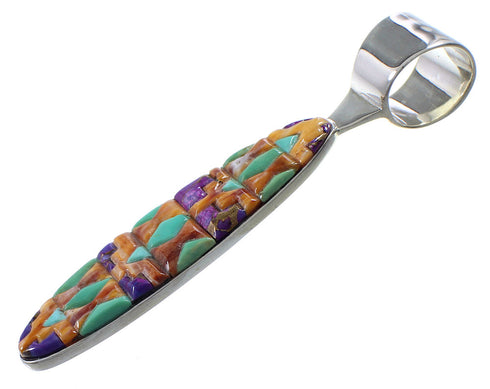 Authentic Sterling Silver Multicolor Southwestern Pendant YX94734
