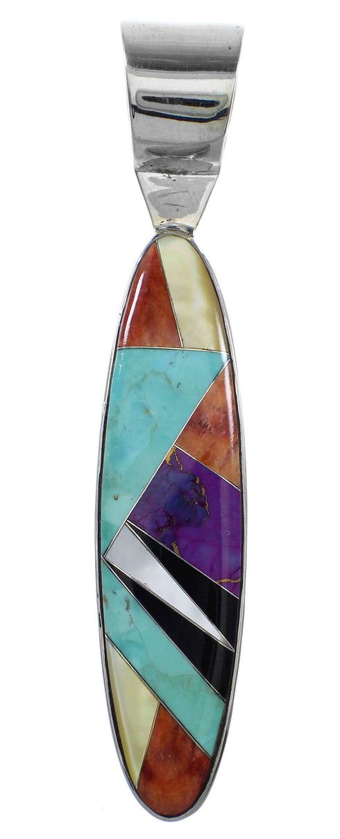 Silver And Multicolor Southwestern Pendant YX94736