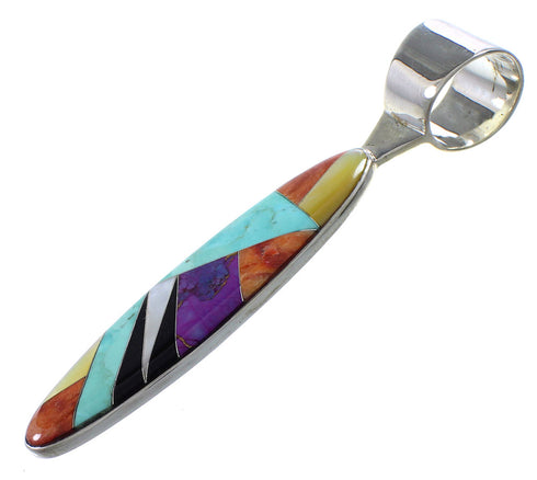 Silver And Multicolor Southwestern Pendant YX94736