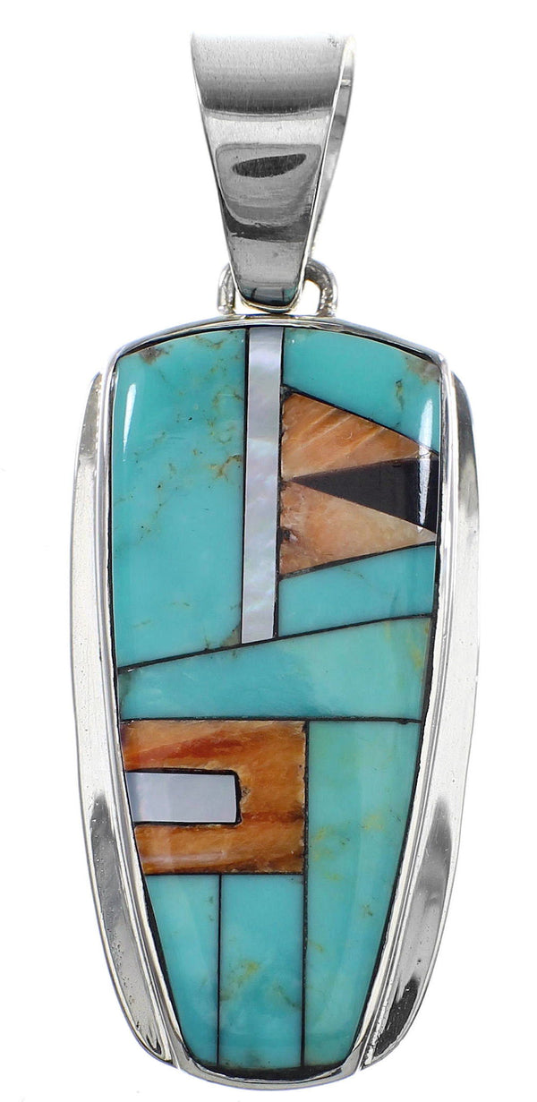 Sterling Silver And Multicolor Southwest Pendant YX94737