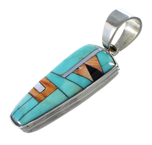 Sterling Silver And Multicolor Southwest Pendant YX94737