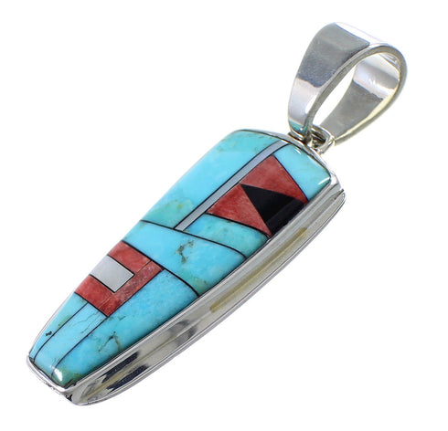 Sterling Silver And Multicolor Southwestern Pendant YX94738