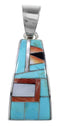 Authentic Sterling Silver And Multicolor Southwest Pendant YX94741