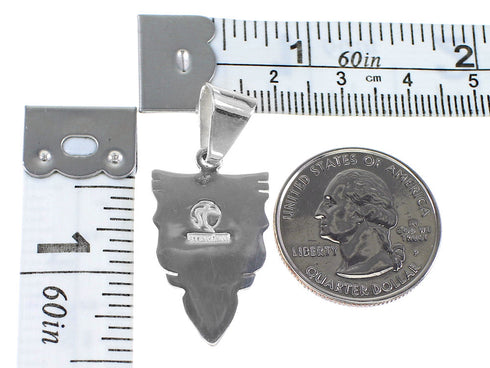 Multicolor Arrowhead Genuine Sterling Silver Southwestern Pendant RX95656