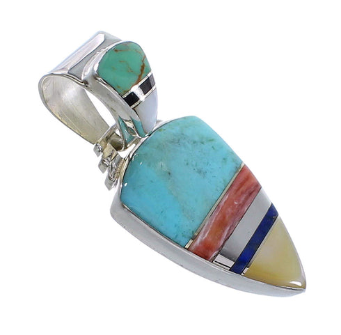 Multicolor Southwestern Sterling Silver Pendant AX94480