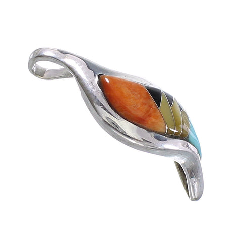 Multicolor Inlay Sterling Silver Pendant YX94435
