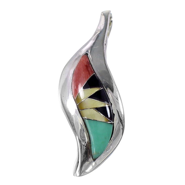 Multicolor Inlay Genuine Sterling Silver Pendant YX94436