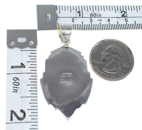 Multicolor Sterling Silver Native American Pueblo Village Design Southwest Pendant RX94541