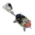 Genuine Sterling Silver Native American Village Or Pueblo Design Multicolor Turtle Pendant RX94776