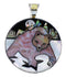 Southwest Multicolor Genuine Sterling Silver Bear Pendant RX94801