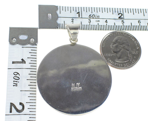 Southwest Multicolor Genuine Sterling Silver Bear Pendant RX94801