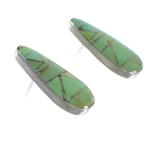 Turquoise Southwestern Sterling Silver Post Earrings AX94983