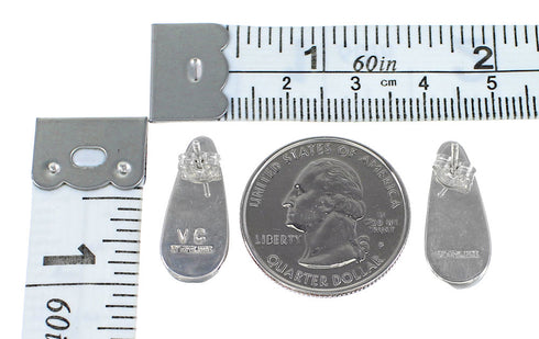 Turquoise Southwestern Sterling Silver Post Earrings AX94983