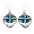 Authentic Sterling Silver Multicolor Southwestern Hook Dangle Earrings YX94627