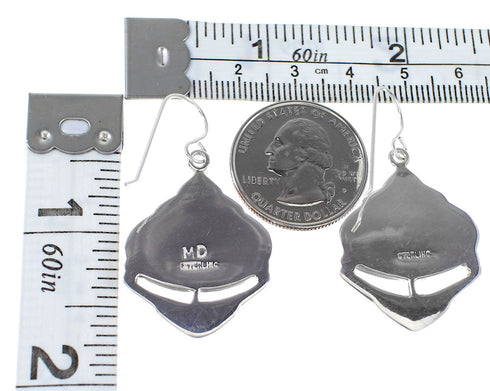 Authentic Sterling Silver Multicolor Southwestern Hook Dangle Earrings YX94627