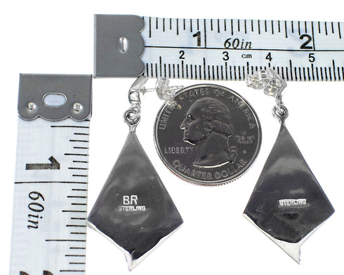 Sterling Silver Turquoise Southwestern Post Dangle Earrings AX95037