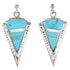 Southwestern Silver Turquoise Inlay Arrowhead Post Dangle Earrings AX95050