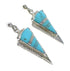 Southwestern Silver Turquoise Inlay Arrowhead Post Dangle Earrings AX95050