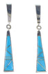 Turquoise Southwest Sterling Silver Post Dangle Earrings AX94587
