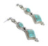 Turquoise Inlay Silver Southwest Post Dangle Earrings AX94593
