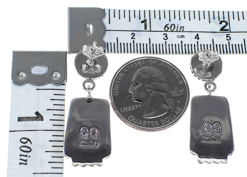 Sterling Silver Southwest Multicolor Post Dangle Earrings AX94684