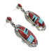 Southwest Multicolor Inlay Genuine Sterling Silver Post Dangle Earrings AX94691