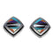 Genuine Sterling Silver Multicolor Post Earrings AX94709