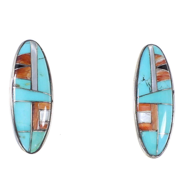 Sterling Silver Southwest Multicolor Post Earrings AX94756