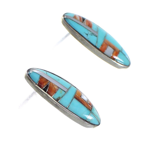 Sterling Silver Southwest Multicolor Post Earrings AX94756