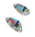 Sterling Silver Multicolor Southwest Post Earrings RX94821