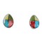 Sterling Silver Multicolor Inlay Southwestern Post Earrings RX94833