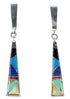Southwest Sterling Silver Multicolor Post Dangle Earrings RX95090