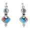 Sterling Silver Multicolor Inlay Southwest Jewelry Post Dangle Earrings RX95094