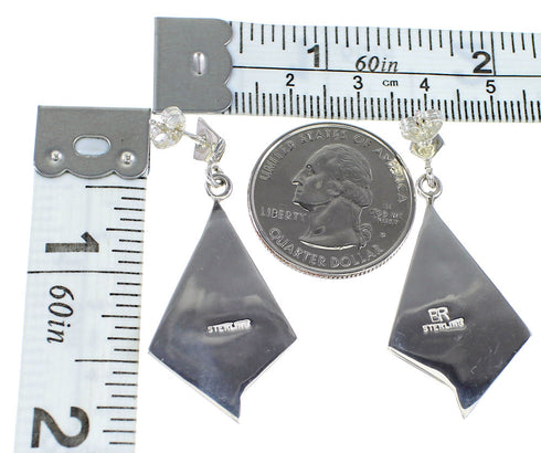 Multicolor Inlay Genuine Sterling Silver Southwest Post Dangle Earrings RX95100