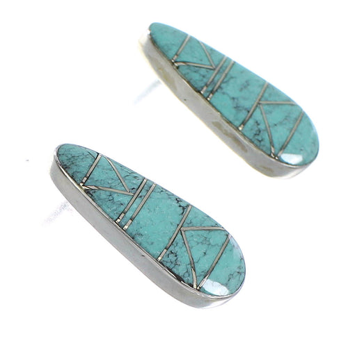 Turquoise Genuine Sterling Silver Jewelry Post Earrings RX95753
