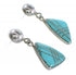 Silver Turquoise Inlay Southwestern Post Dangle Earrings