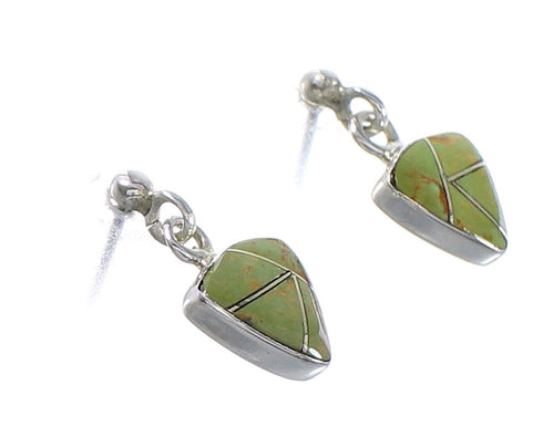 Turquoise Genuine Sterling Silver Post Dangle Earrings AX94915