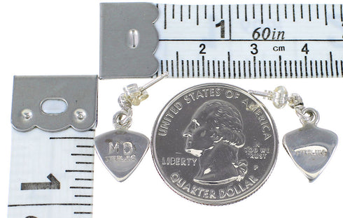 Turquoise Genuine Sterling Silver Post Dangle Earrings AX94915