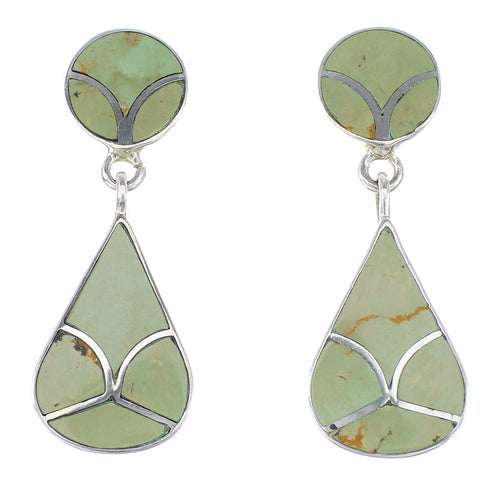Southwest Turquoise Authentic Sterling Silver Post Dangle Earrings AX94934