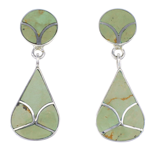 Southwest Turquoise Authentic Sterling Silver Post Dangle Earrings AX94934