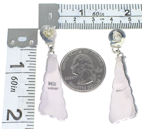 Turquoise Sterling Silver Post Dangle Earrings AX94950