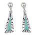 Southwest Turquoise Sterling Silver Post Dangle Earrings AX94951